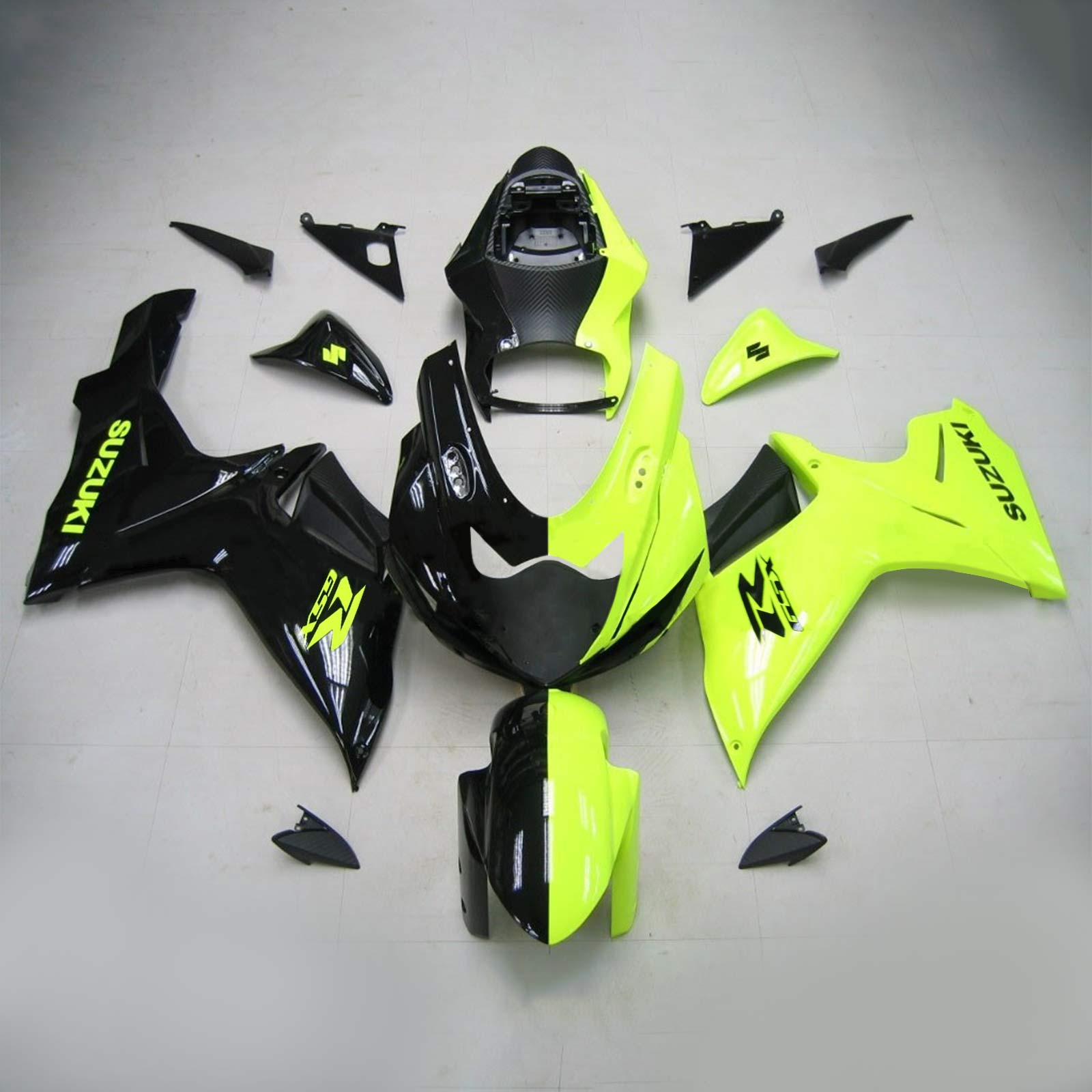 Amotopart Suzuki 2011-2026 GSXR 600/750 Black Yellow Fairing Kit