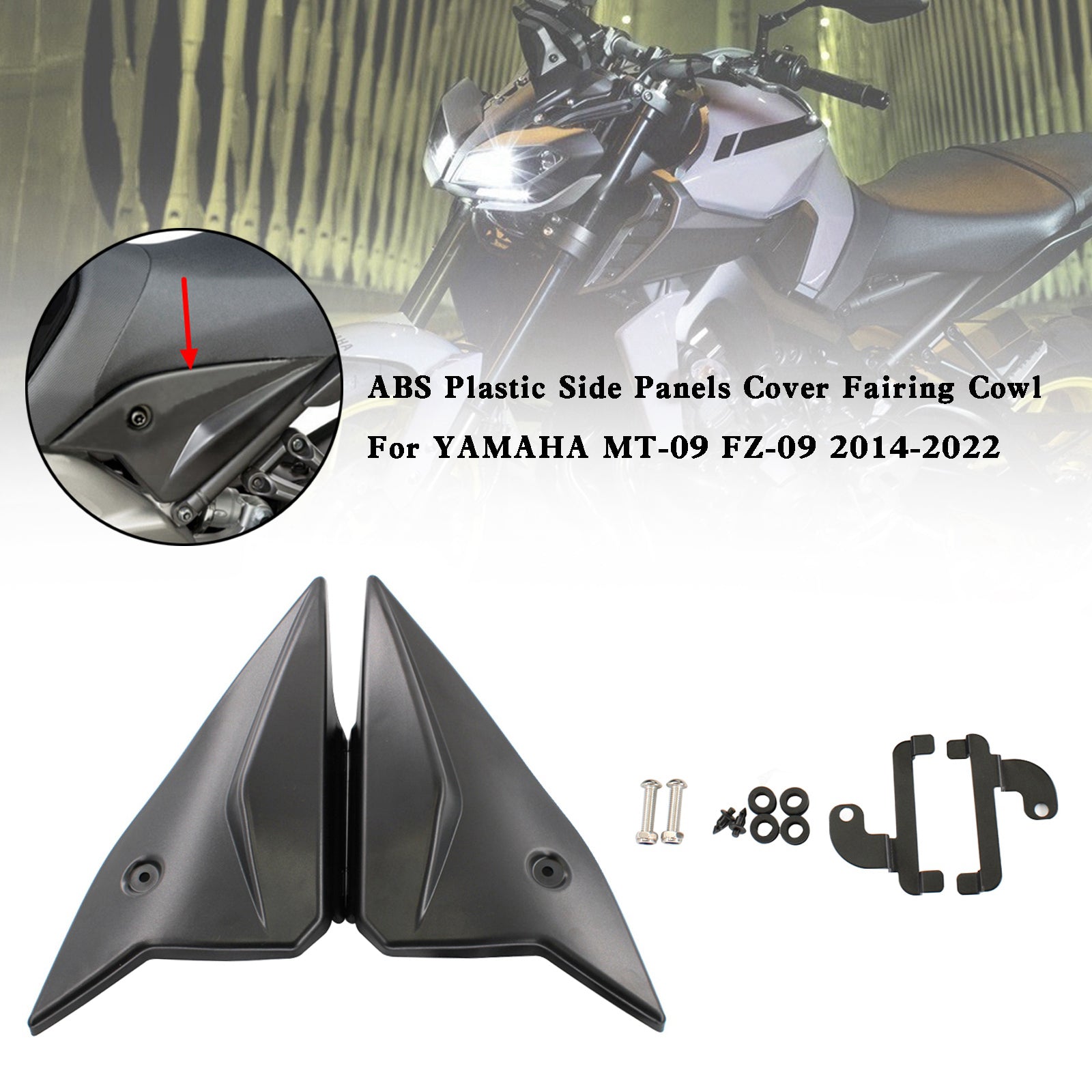 ABS Plastic Side Panels Cover Fairing Cowl For Yamaha MT-09 FZ09 2014-2022 Generic