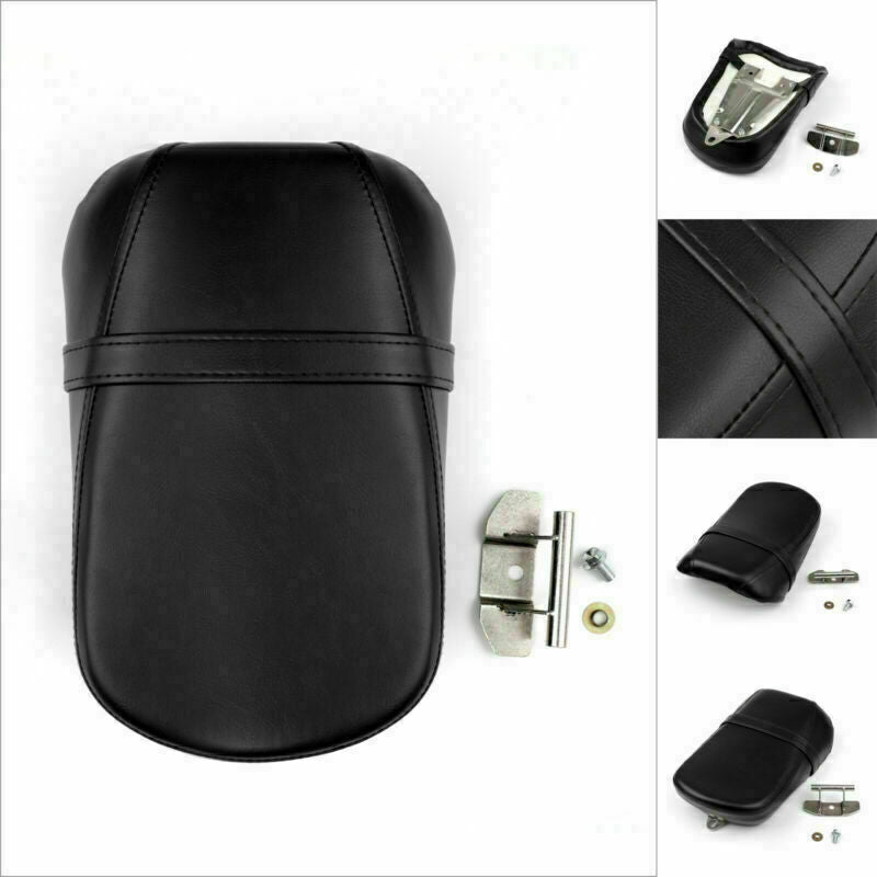 Motorcycle Black Rear Seat Pad Leather Pillion Passenger Seat for Kawasaki Vulcan 650 VN650 2015 2016 2017 2018 Generic