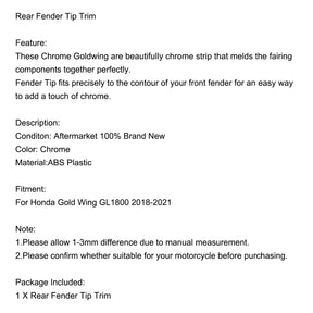 Chrome Rear Fender Tip Trim Accent Case for Honda Goldwing GL1800 1800 2018-2021 Generic