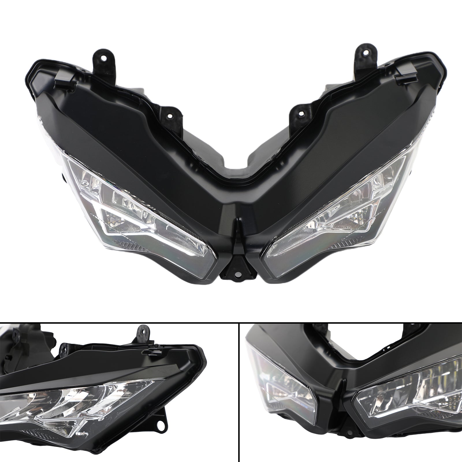 Protector de faros delanteros Haddlamp Kit para Kawasaki Ninja 400 18-21 Ahumado