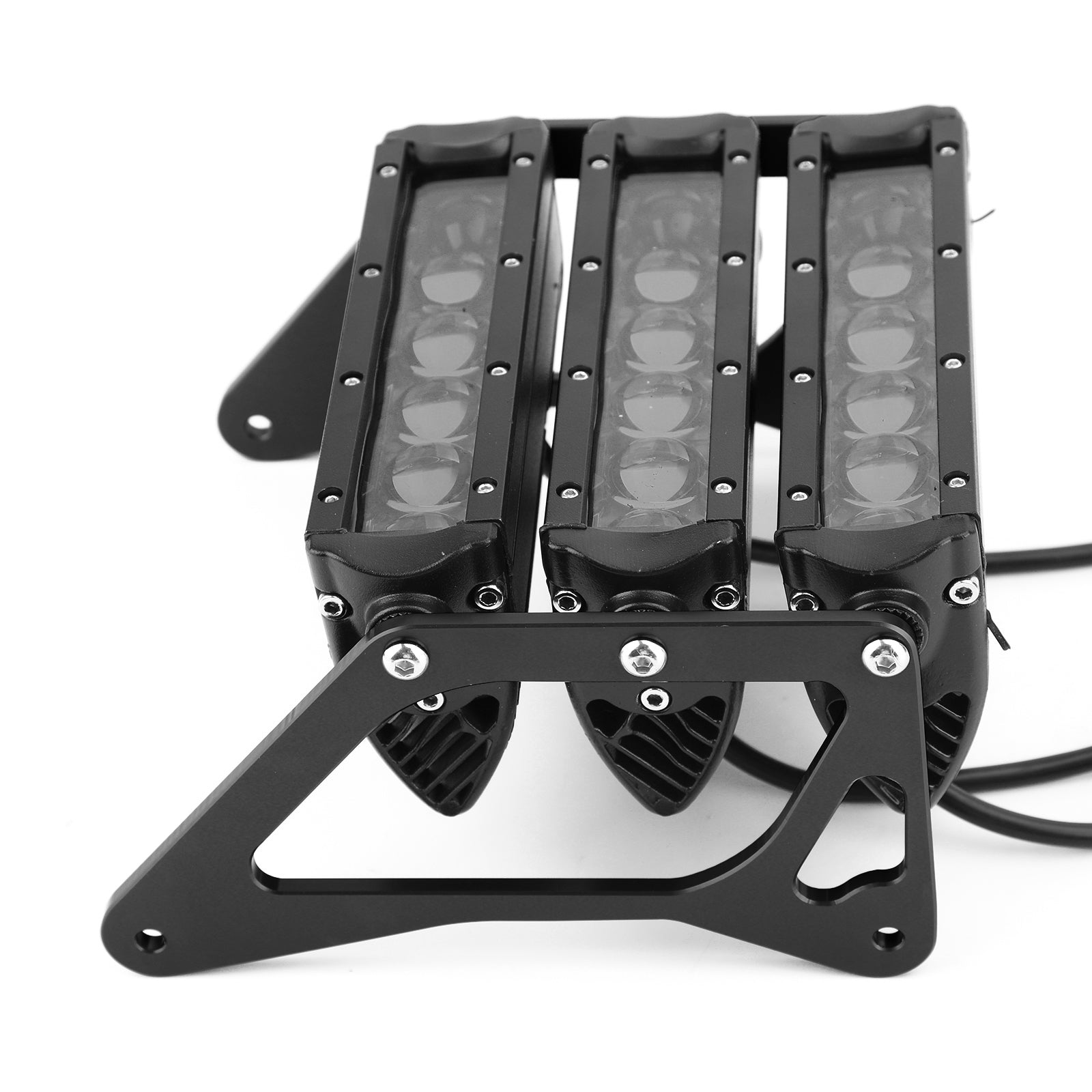 3-reihiger modifizierter LED-Scheinwerfer, weißes Licht, passend für Honda MSX125SF Grom 2016–2019, MSX125 Grom 2013–2015, Schwarz