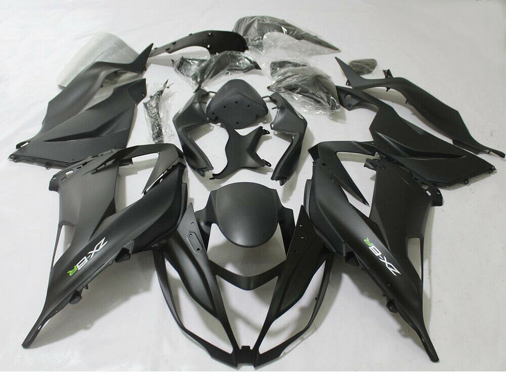 Amotopart Kawasaki Zx6R 13-18 Carenado Negro Mate Con Kit De Tornillos