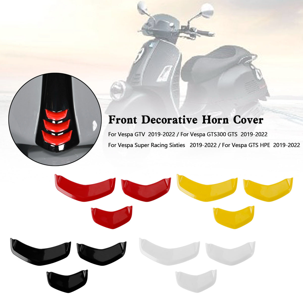 Front Horn Cover Decoration Trim For Vespa Sprint 300 GTS 300 HPE GTV