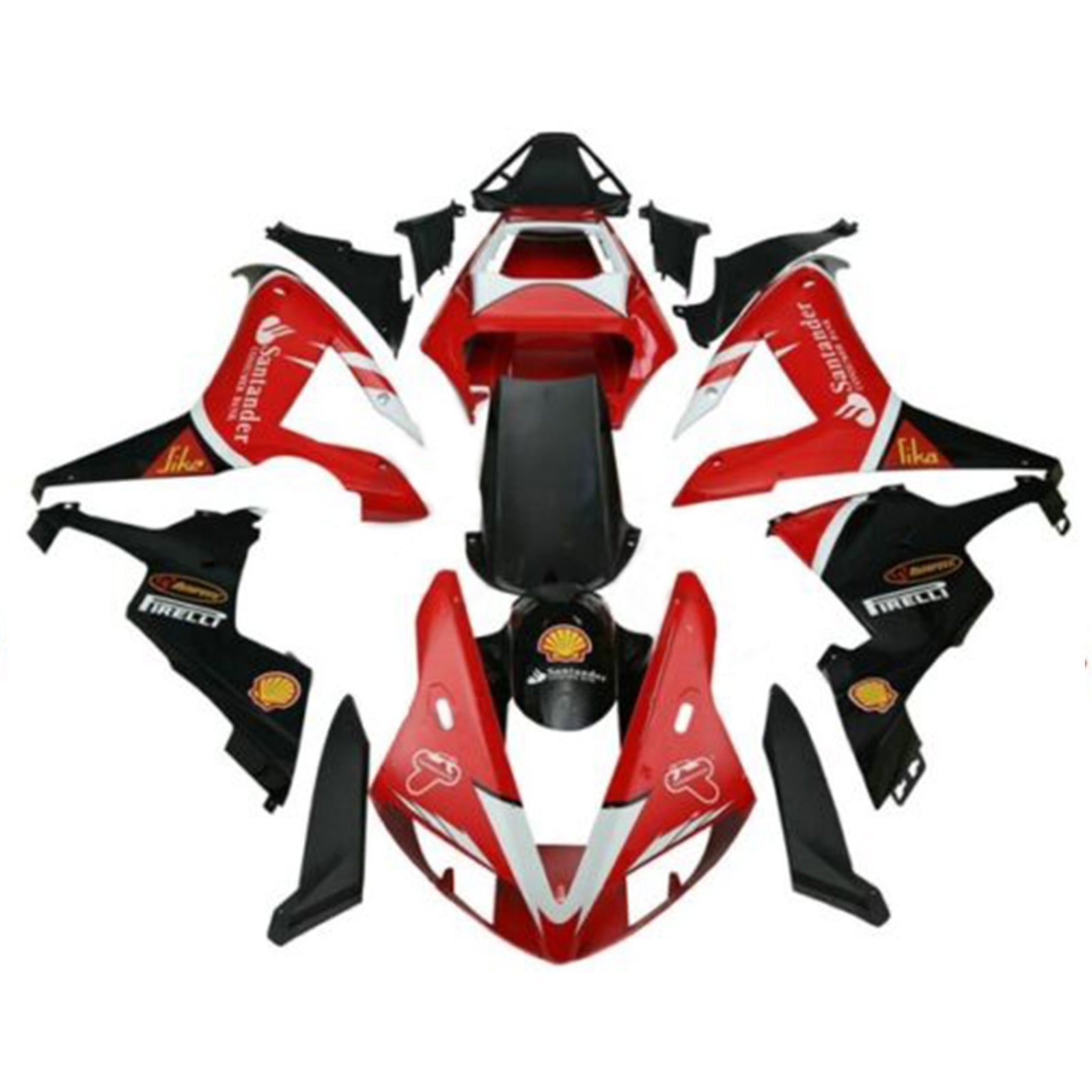 Amotopart 2002 2003 Yamaha YZF R1 Black&Red Fairing Kit