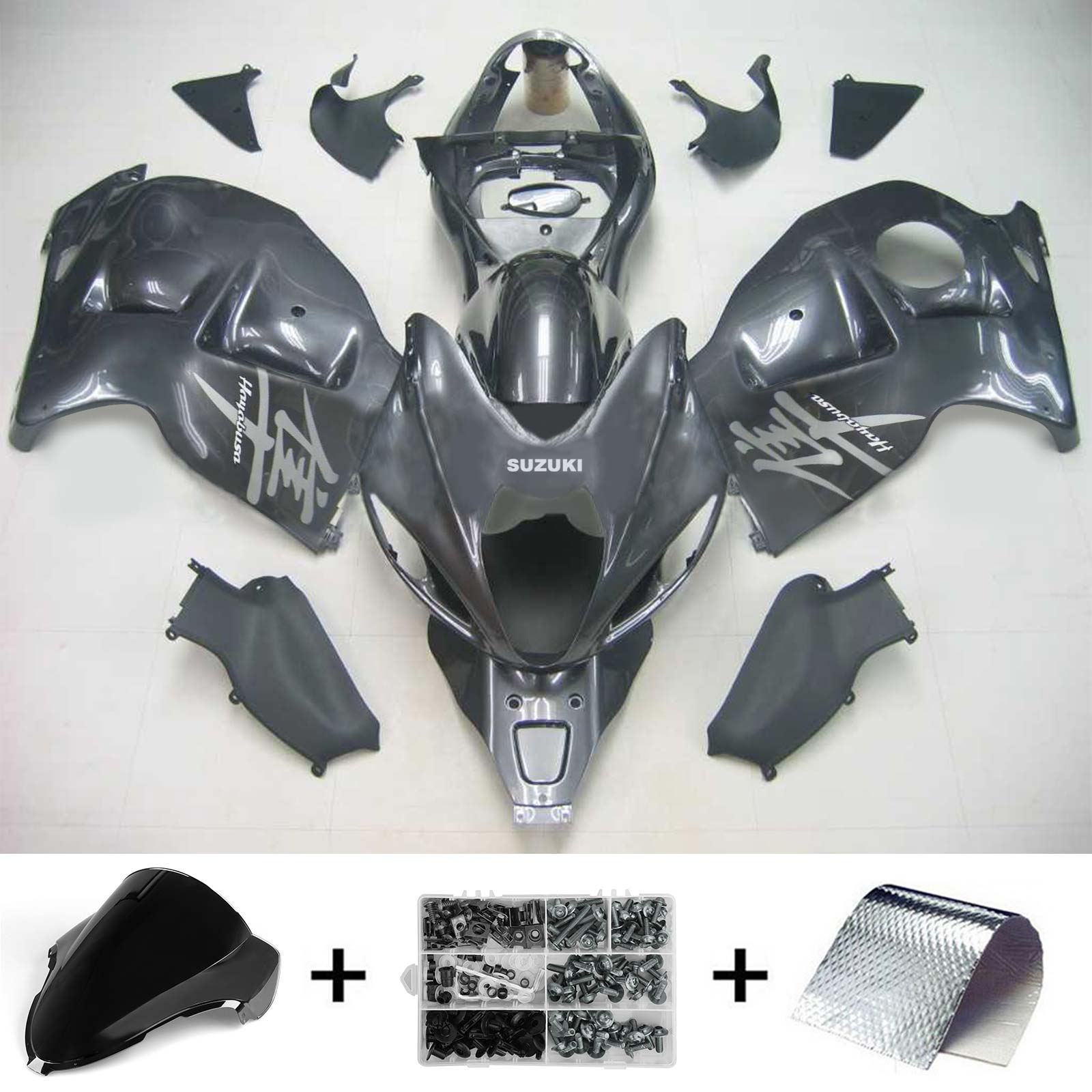 Amotopart 1999-2007 Suzuki Hayabusa GSX1300R Fairing Concrete Grey Kit