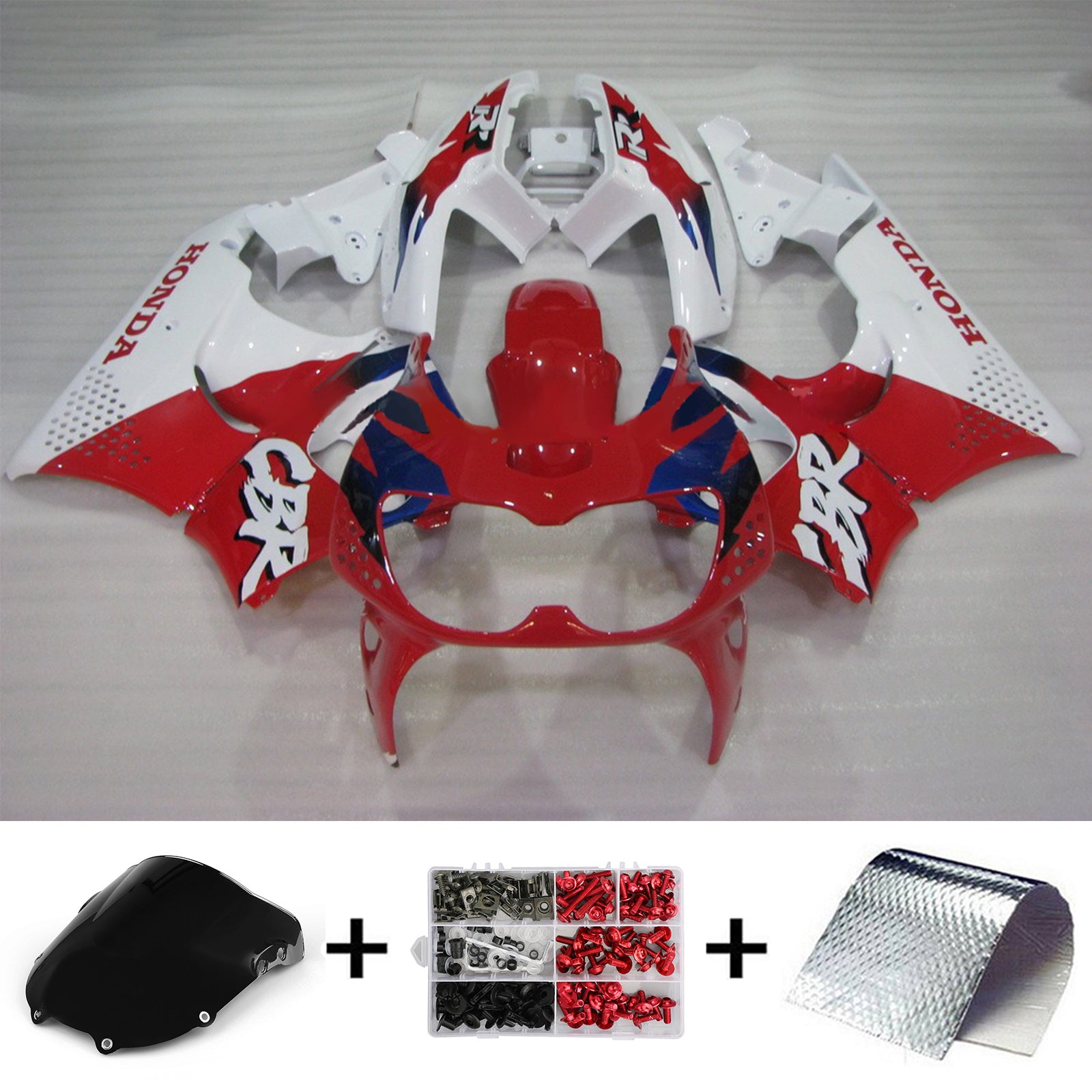 Amotopart 1994-1995 Honda CBR900RR 893 Kit de carénage rouge et bleu Style4