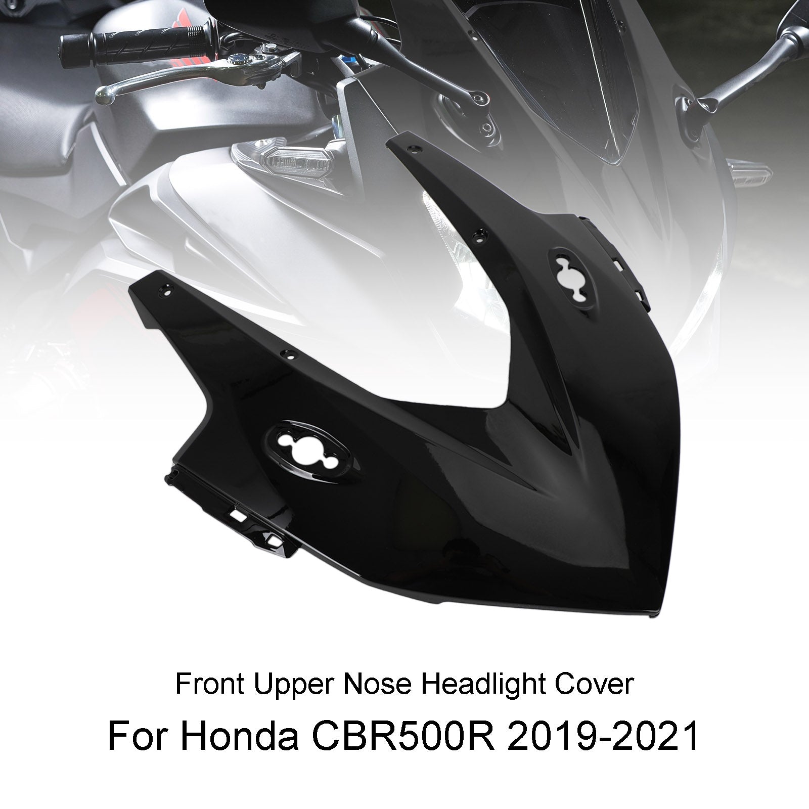 Vordere Nase Scheinwerfer Panel Abdeckung Verkleidung für Honda CBR500R 2019-2021 Schwarz