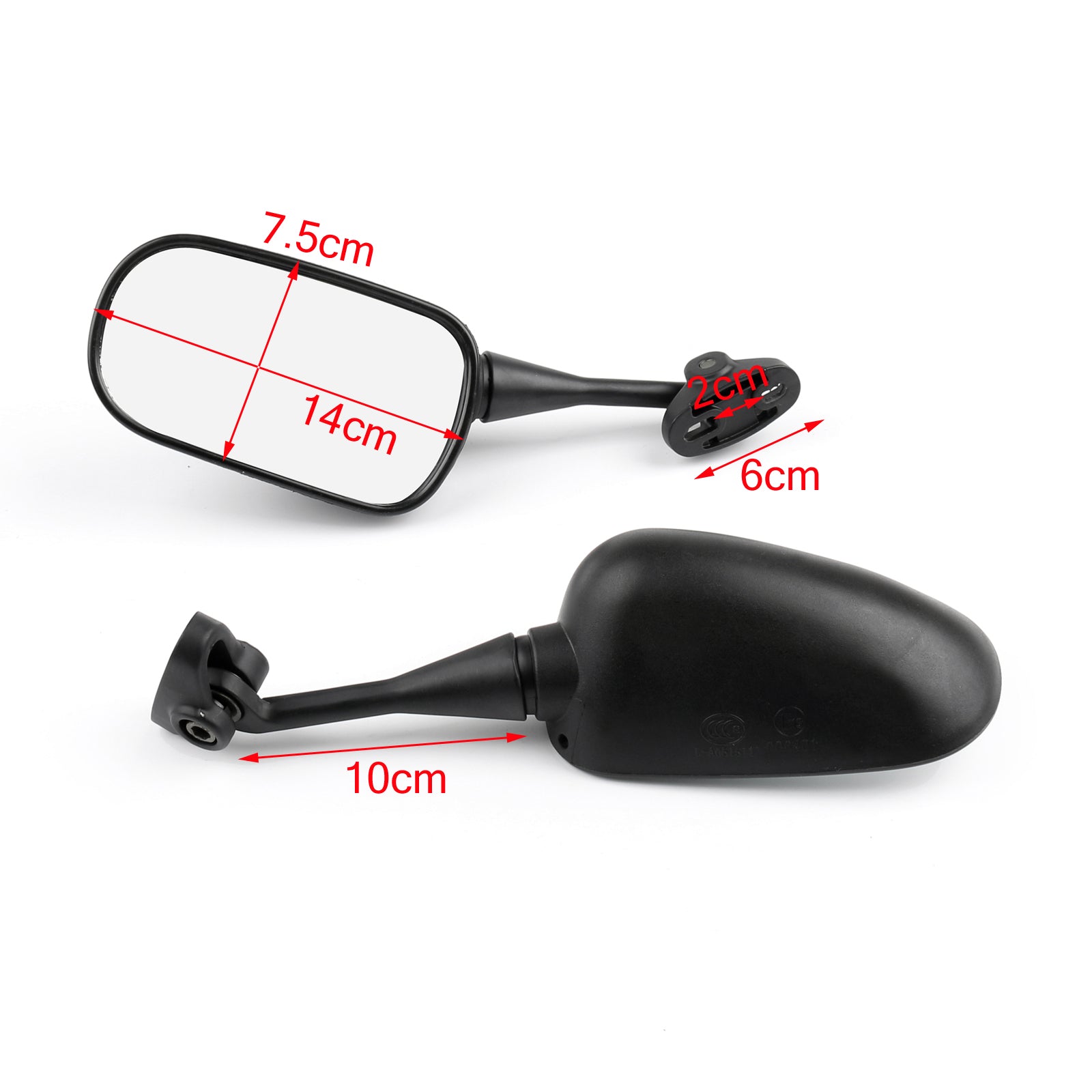 Pair Motorcycle Rear view Mirrors For Honda VTR1000 98-06 CBR600 CBR600F4i 01-07 Generic