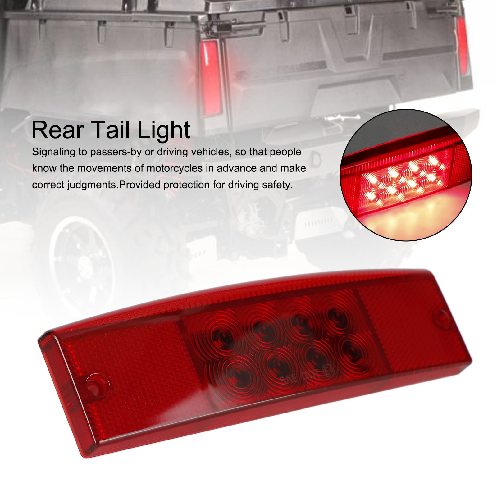 UTV Rear Tail Light 2411450 For Polaris Ranger 400 500 570 800 2011-2017 Generic