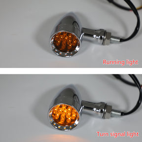 M10 Universal Moto Turn Signal Light Indicators Blinker Bullet Lamp Chrome Generic