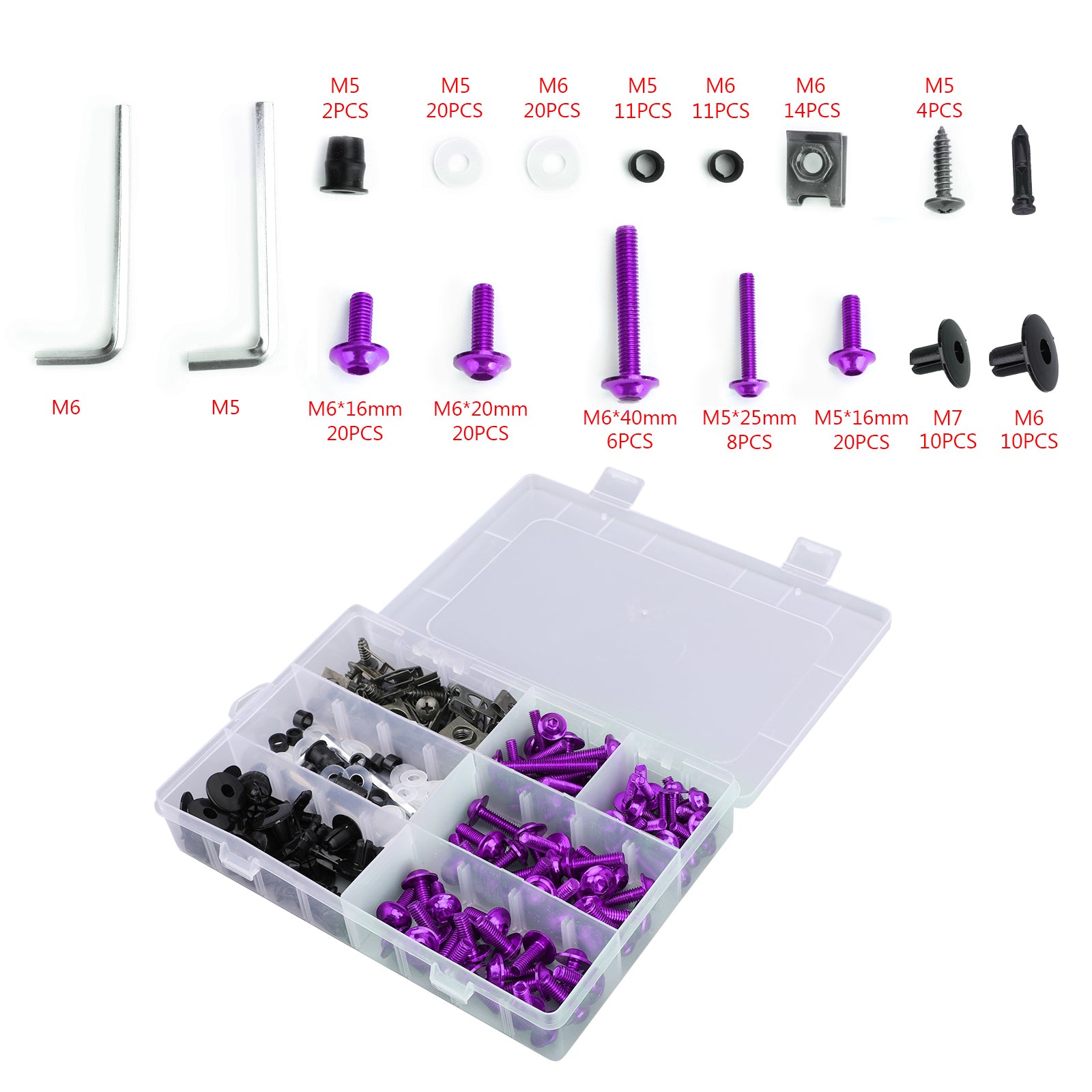 Purple Fairing Bolts Screws Bodywork Kit