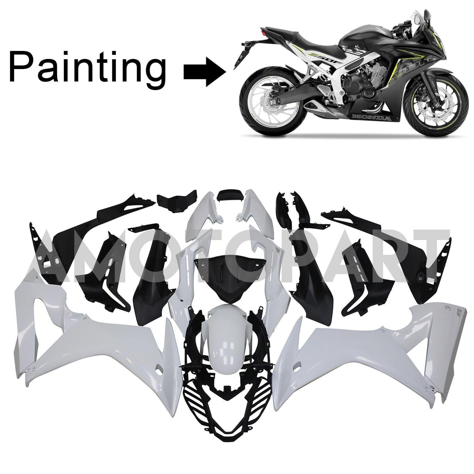 Amotopart Honda CBR650F 2014-2016 Matte Black Style3 Fairing Kit
