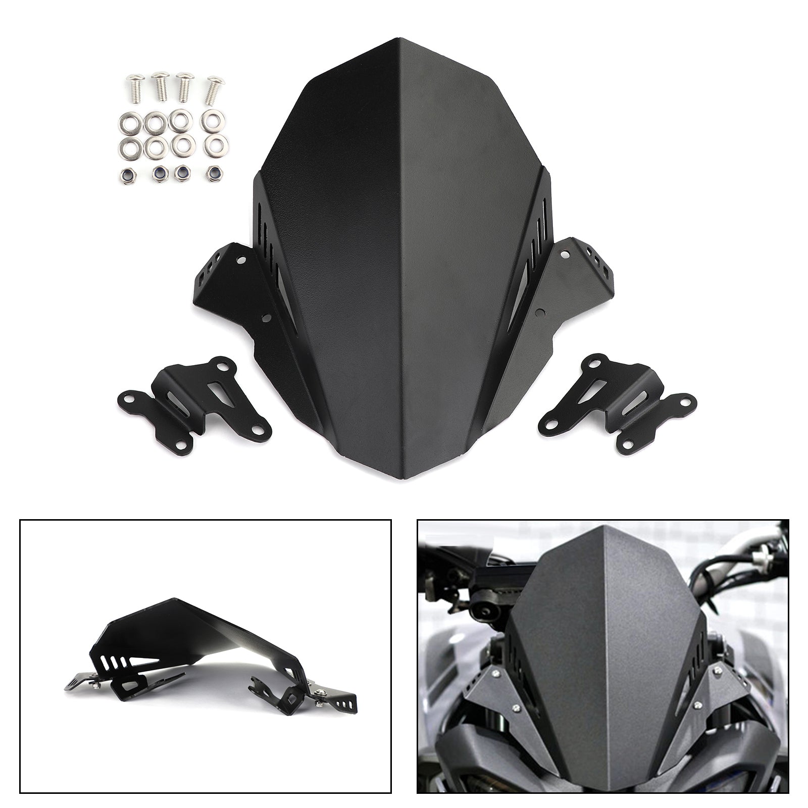 Parabrezza Parabrezza Scudo Protettivo Nero YAMAHA FZ 09 MT 09 2017-2020 Generico