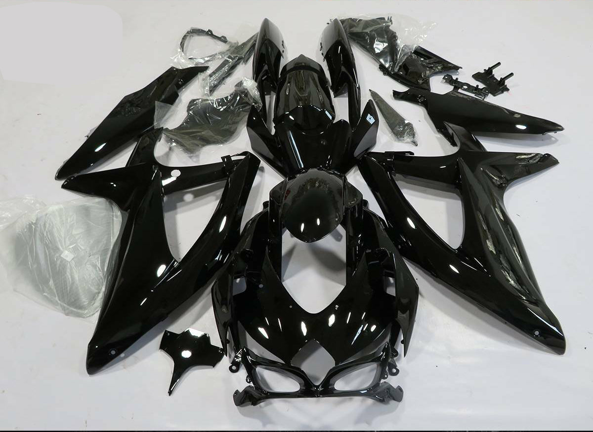 Amotopart Suzuki GSXR600 750 2008-2010 Fairing Glossy Black Fairing Kit