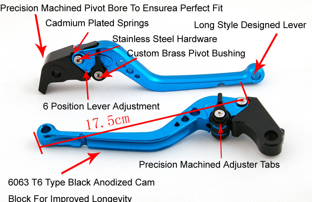 Leve freno frizione Yamaha Racing adatte per Yamaha FZ6 FAZER 04-10 XJ6 DIVERSION 09-15 FZ8 11-15 Nero