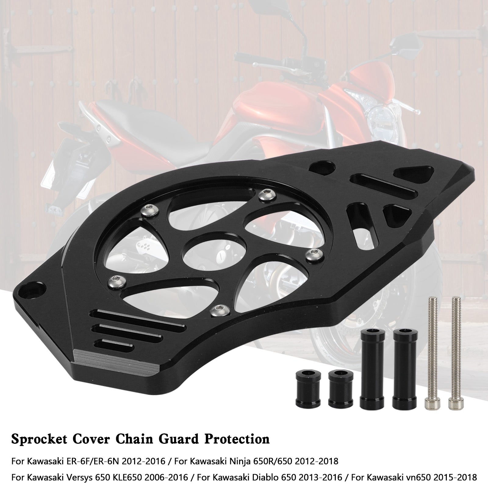 Sprocket Cover Chain Guard Protection For Kawasaki Ninja Vulcan 650 ER-6N