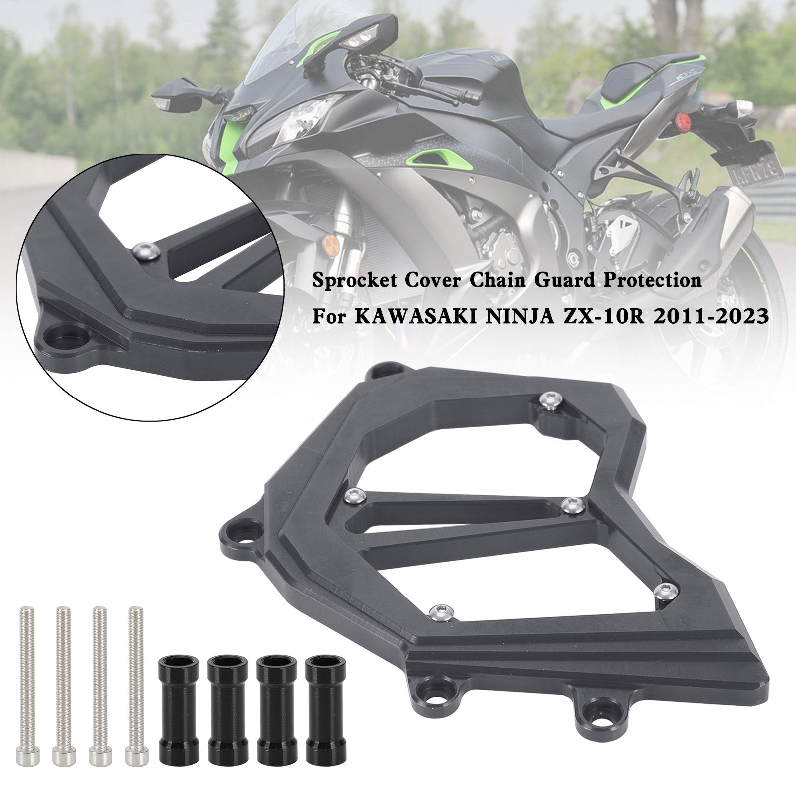 Front Sprocket Cover Chain Guard For KAWASAKI Ninja ZX-10R ZX10R 2011-2023