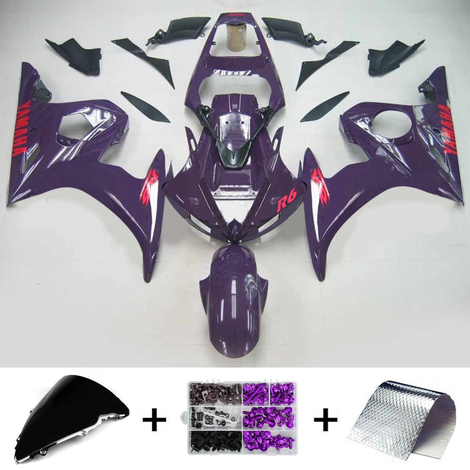 Amotopart Yamaha 2003-2004 YZF 600 R6 & 2006-2009 YZF R6S Fairing Kit