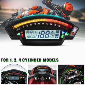 Motocicleta Lcd Rpm Pantalla Digital Odómetro Velocímetro Medidor Retroiluminación Genérico