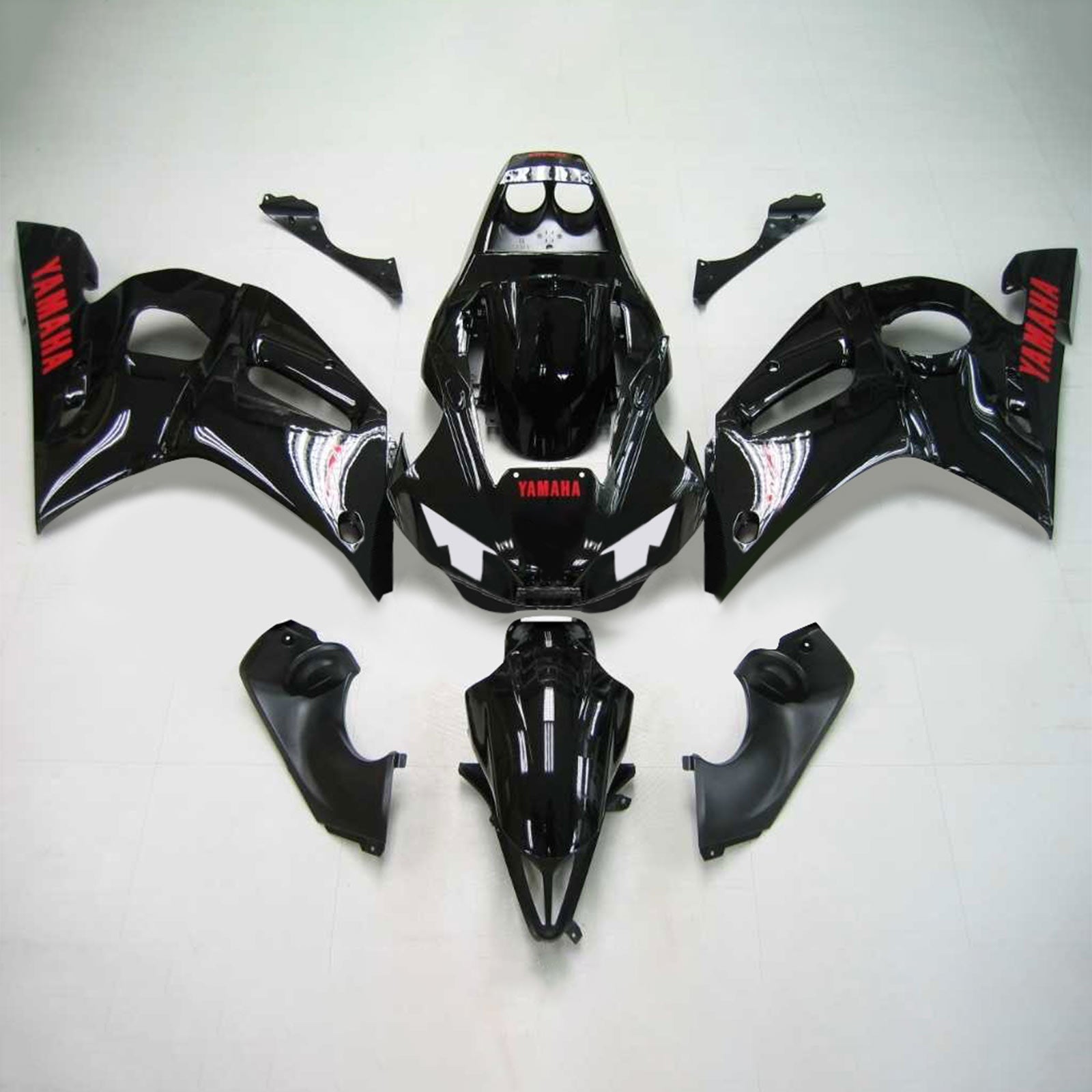 Amotopart Yamaha 1998-2002 YZF 600 R6 Bright Black Fairing Kit