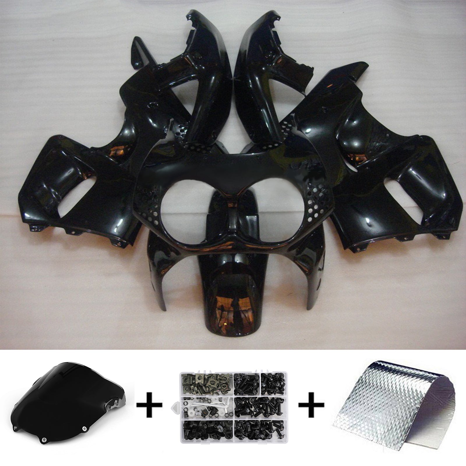 Amotopart 1992–1993 Honda CBR900RR 893 Verkleidungsset in Schwarz