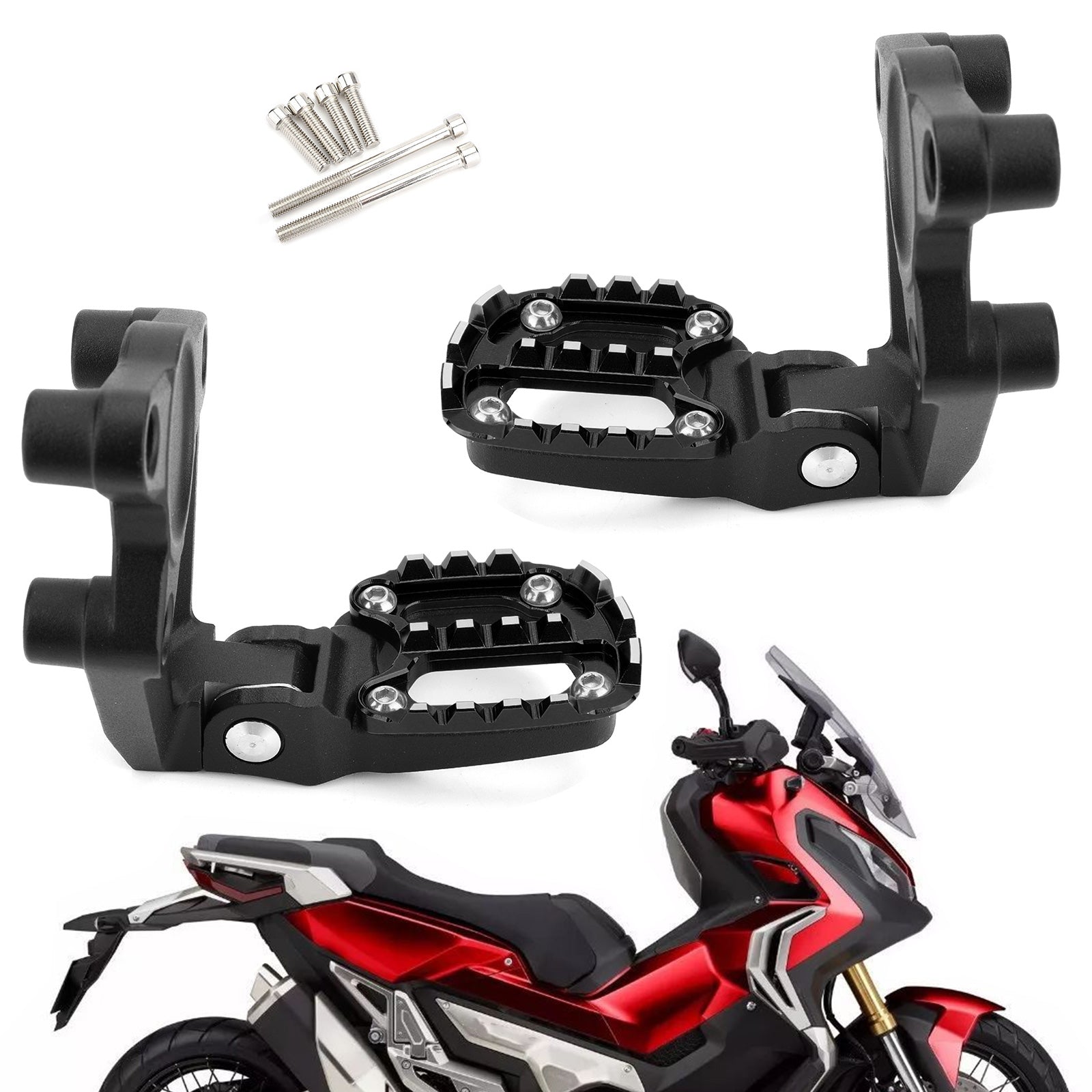 Reposapiés plegables para Moto, pedales traseros para Honda X-ADV 750 2017-2018, color negro