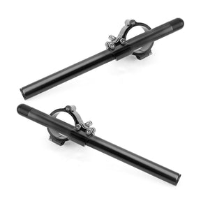 Universal Adjustable Rotatable CNC Billet Clip Ons Fork Tube Handlebar Kit 47mm Black Generic