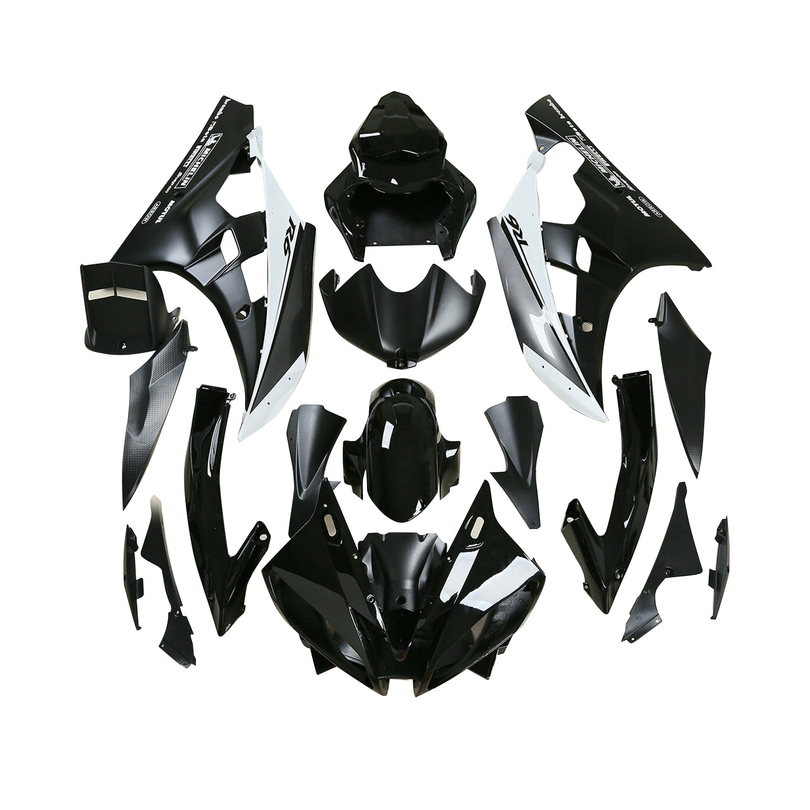 Amotopart 2006-2007 Yamaha YZF-R6 Black Fairing Kit