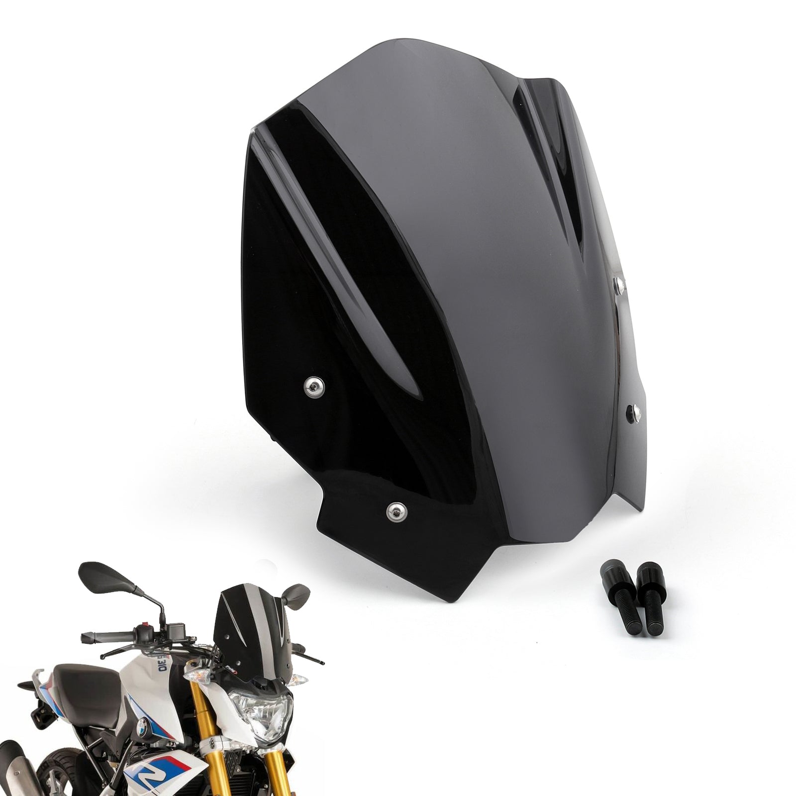 Nuovo parabrezza in plastica ABS per moto per BMW G310R 2017-2022 nero