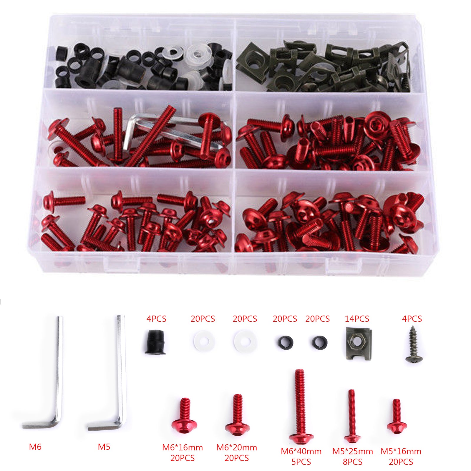 Honda Yamaha Suzuki Kawasaki Fairing Bolt Kit Bodywork Screws 177PCS