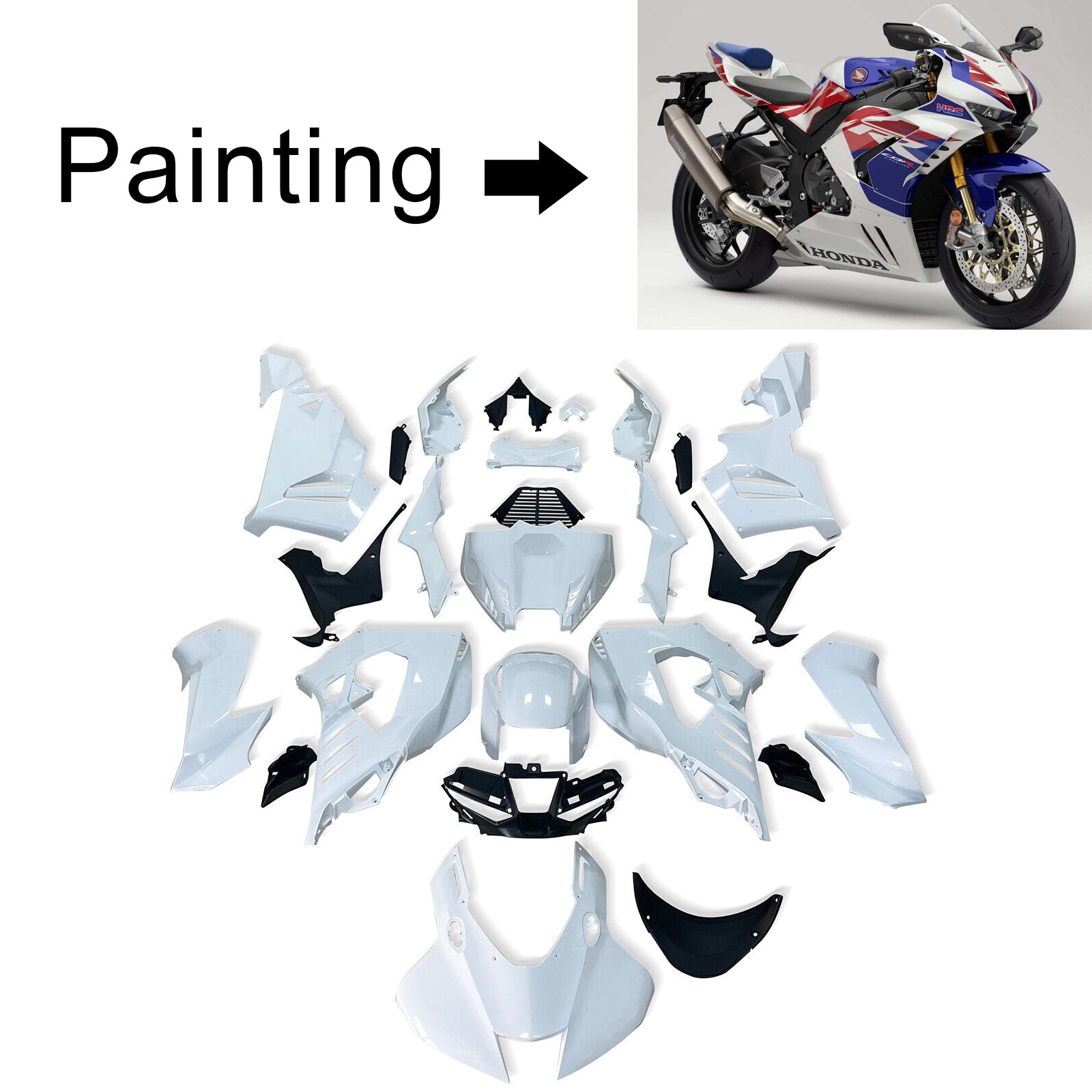 Amotopart Honda CBR1000RR-R 2020-2023 Blue&amp;Red Style2 Verkleidungsset