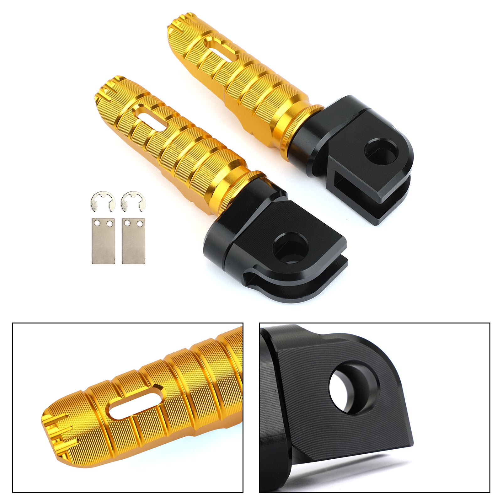 Front Footrests Foot Peg Fit For Kawasaki ZZR1400 06-16 W800 11-17 ER-6F 09-16 ZX-6R 09-17 Z650 17-20 Gold