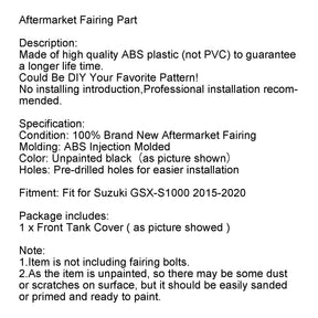 Pannello carenatura coperchio serbatoio anteriore non verniciato per Suzuki GSX-S 1000 2015-2020