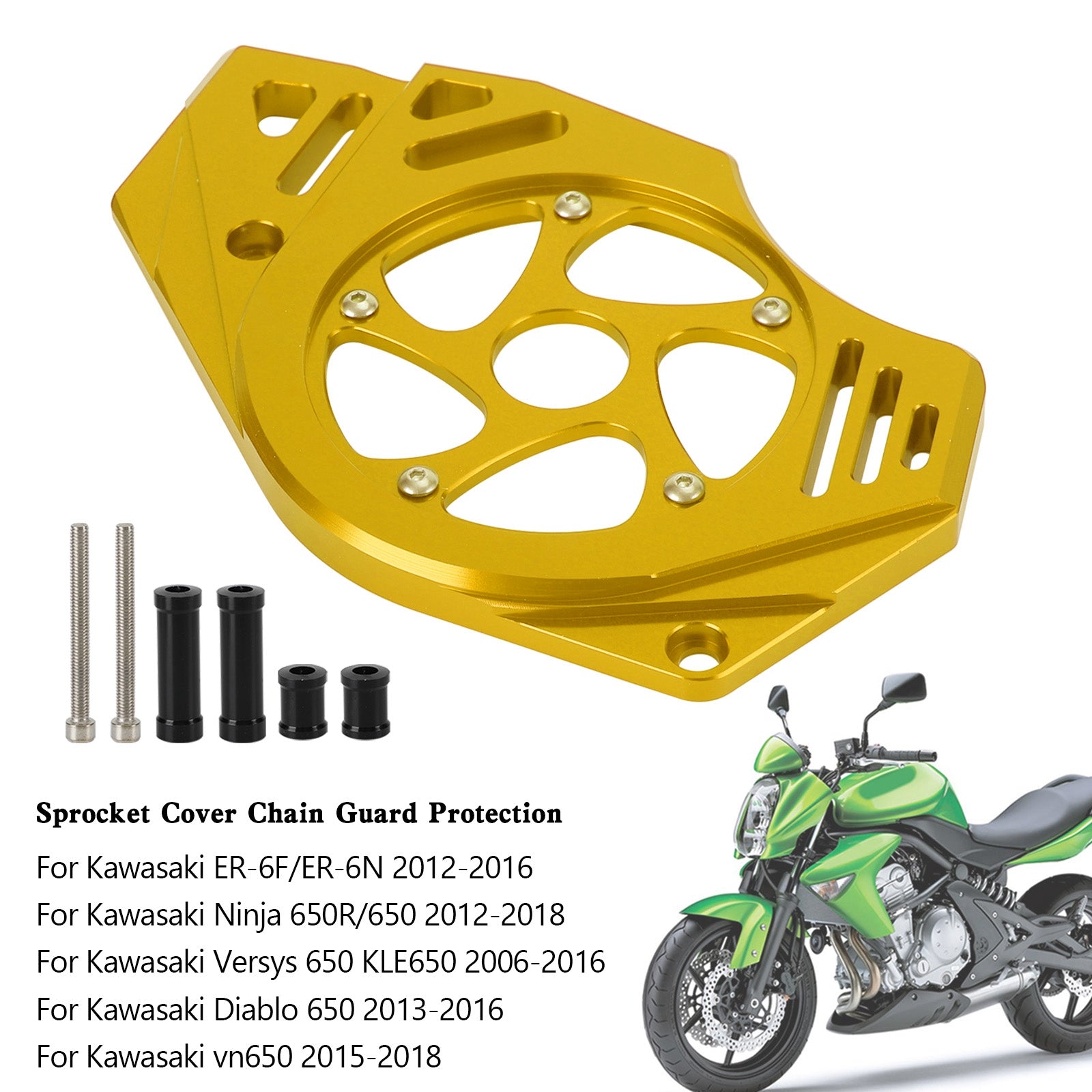 Sprocket Cover Chain Guard Protection For Kawasaki Ninja Vulcan 650 ER-6N