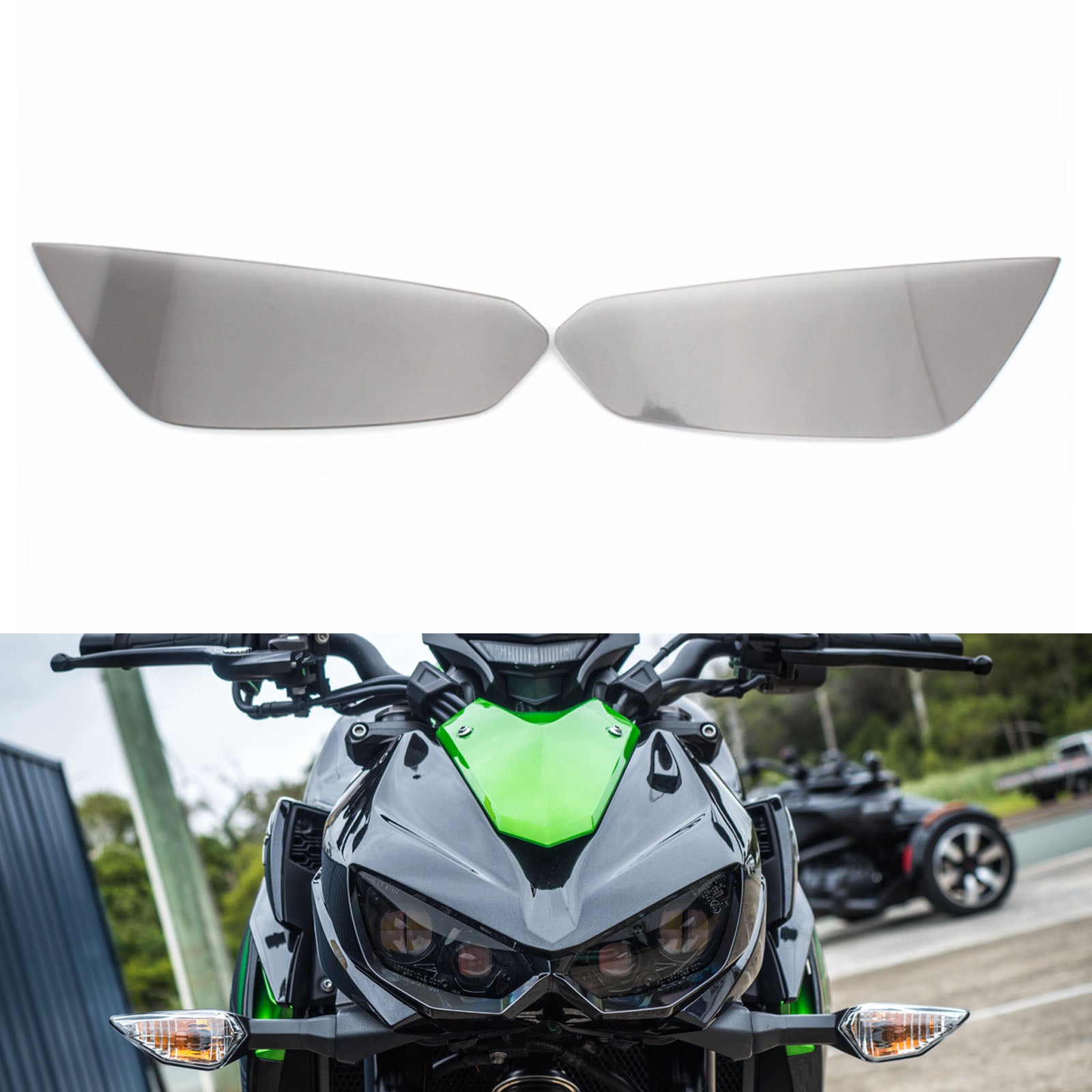 14-21 Kawasaki Z1000 Z1000R Front Headlight Lens Protection Smoke