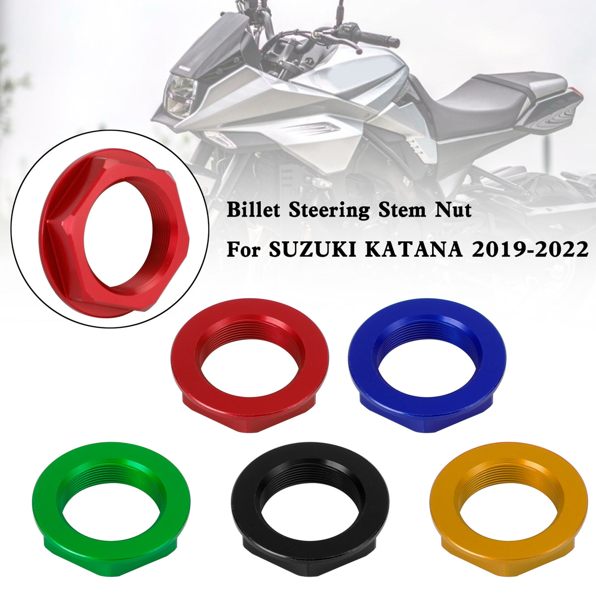 Billet Steering Stem Nut For SUZUKI GSXR 600/750 YZF-R1 ZX6R S1000RR