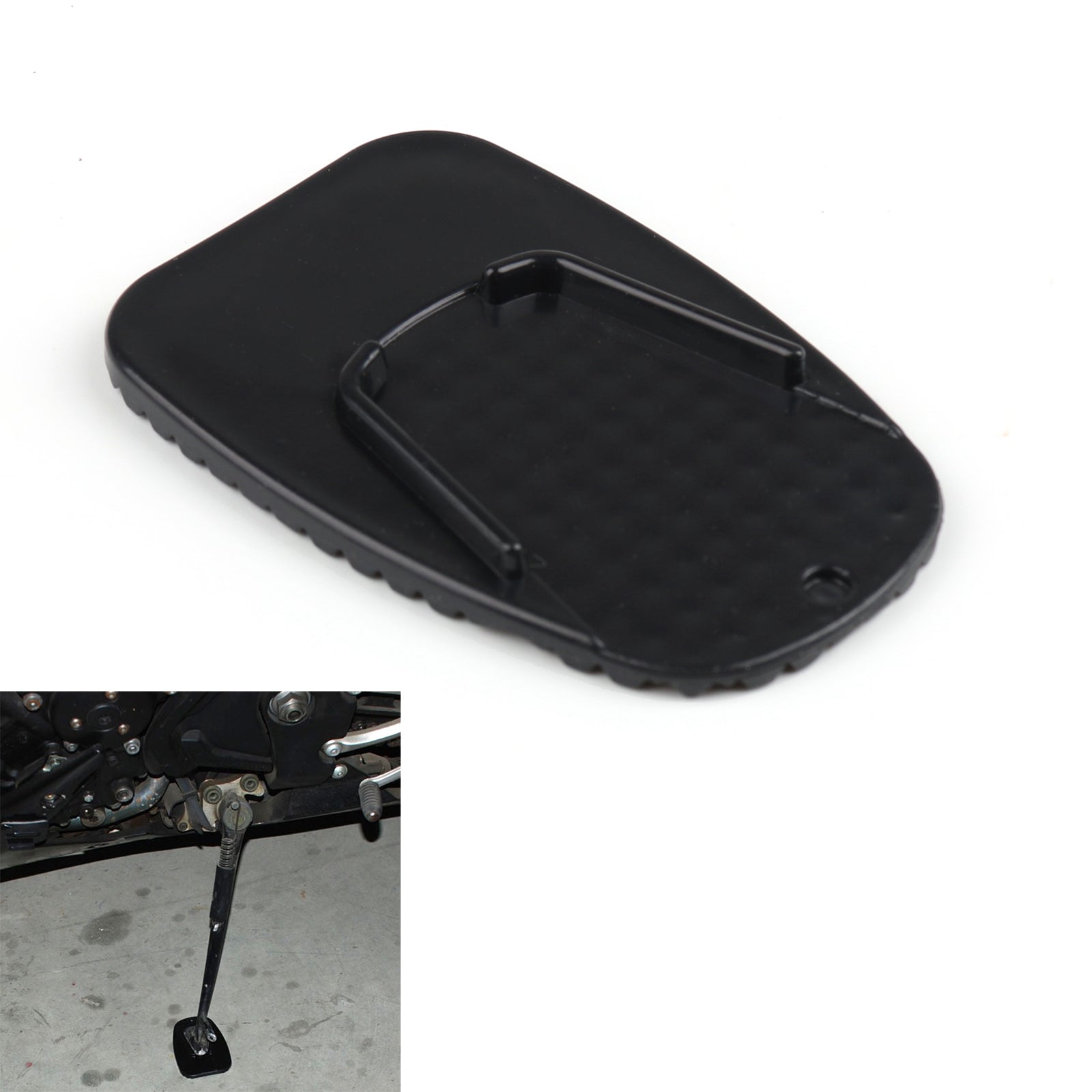 Kunststoff Aftermarket Motorrad Kickstand Platte Biker'S Kick Stand Pad Schwarz