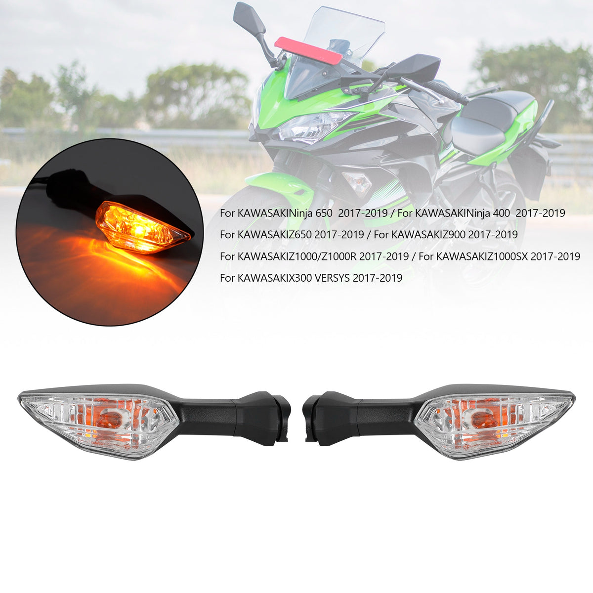 Lámpara indicadora de luz intermitente para Kawasaki Ninja Z400 Z650 Z900 Z1000 Z1000SX