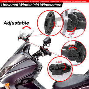 Adjustable Clip On Windshield Extension Spoiler Wind Deflector Motorcycle
