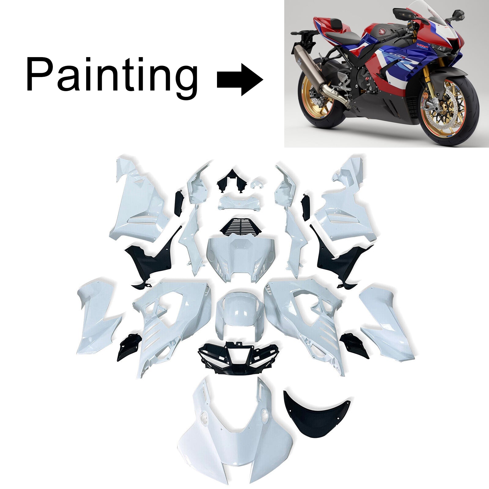 Amotopart ホンダ CBR1000RR-R 2020-2023 ブルー&レッド Style1 フェアリングキット