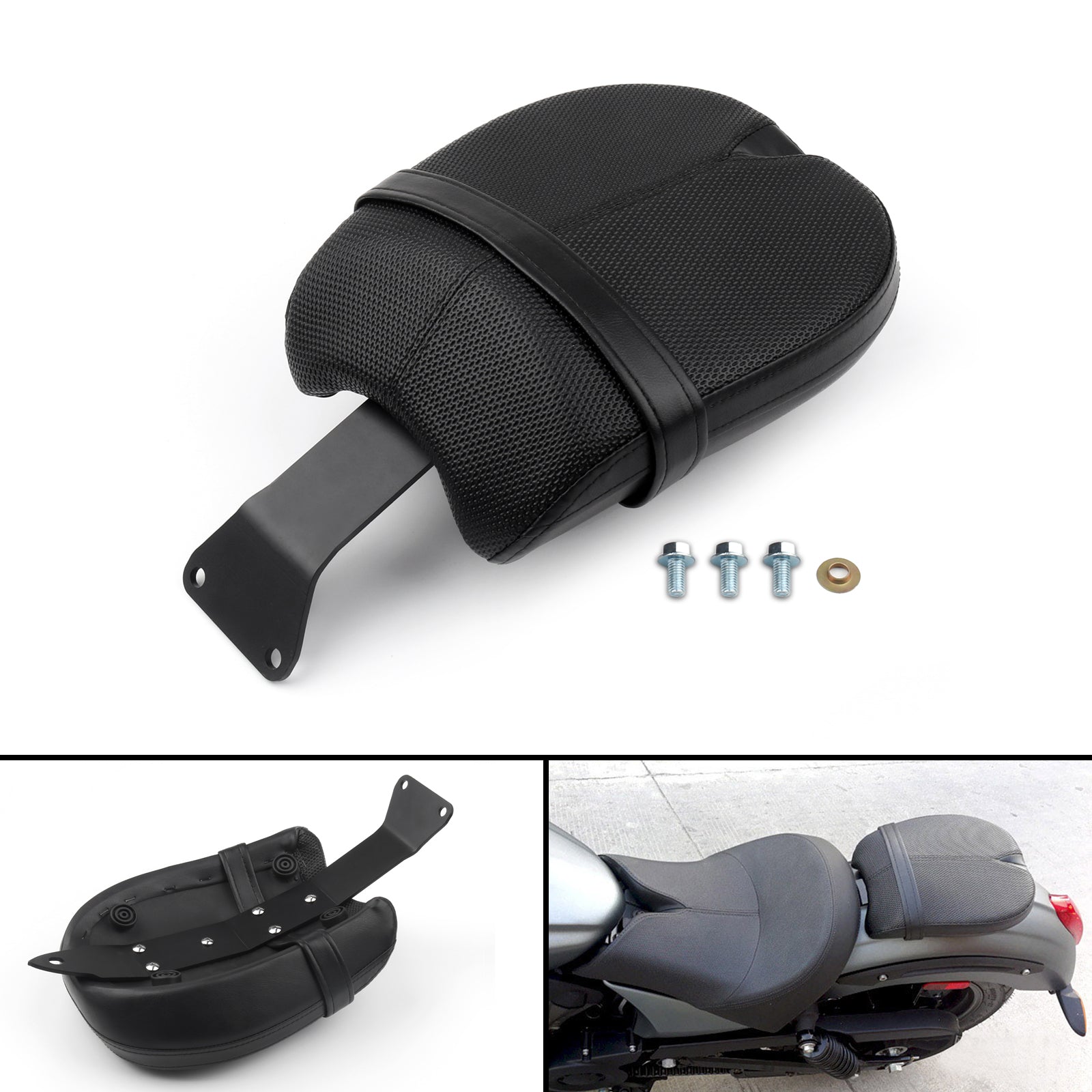 Asiento trasero de cuero negro para pasajero, compatible con modelos Victory Octane 17 genéricos