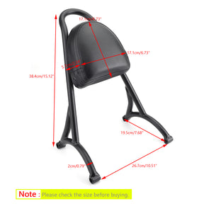 Sissy Bar Backrest w/Pad For Sportster Iron Nightster 883 1200 XL Generic