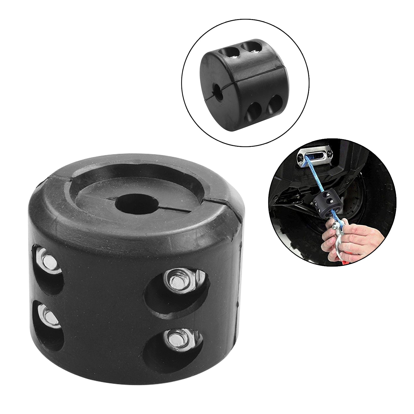 Universal Winch Stopper Rubber Heavy Duty Cable Saver Rope Hook For At