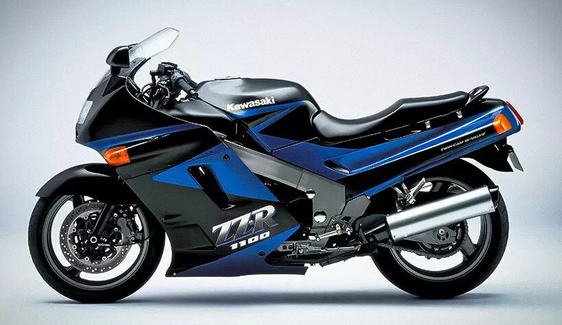Amotopart 1993-2003 Kit carena Kawasaki ZZR1100 blu e nero Style3