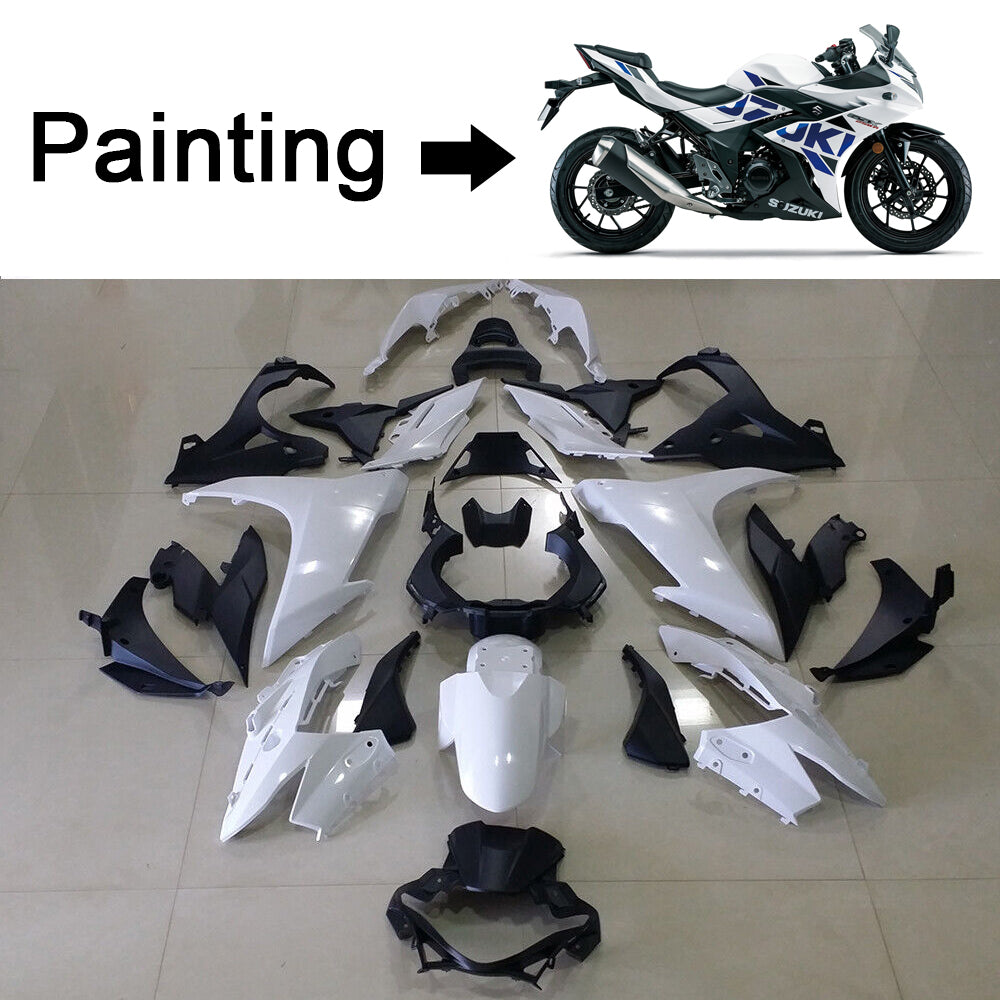 Amotopart 2017-2020 Suzuki GSX250R Kit de carenado blanco y azul