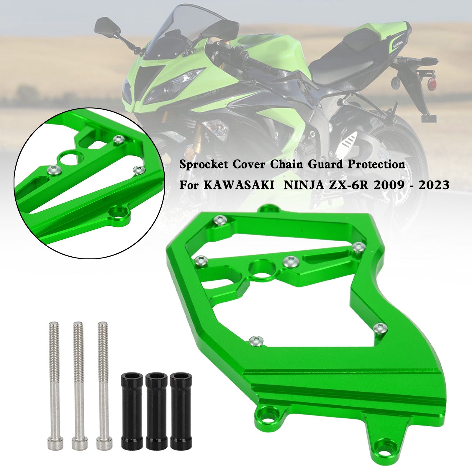 Front Sprocket Cover Chain Guard For KAWASAKI Ninja ZX-6R ZX6R 2009-2023