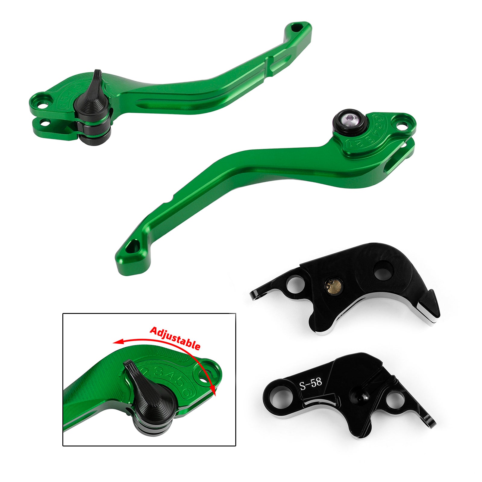 Palanca de freno de embrague corta CNC compatible con Suzuki GSXR600 750 06-10 GSX-S1000/F 2015