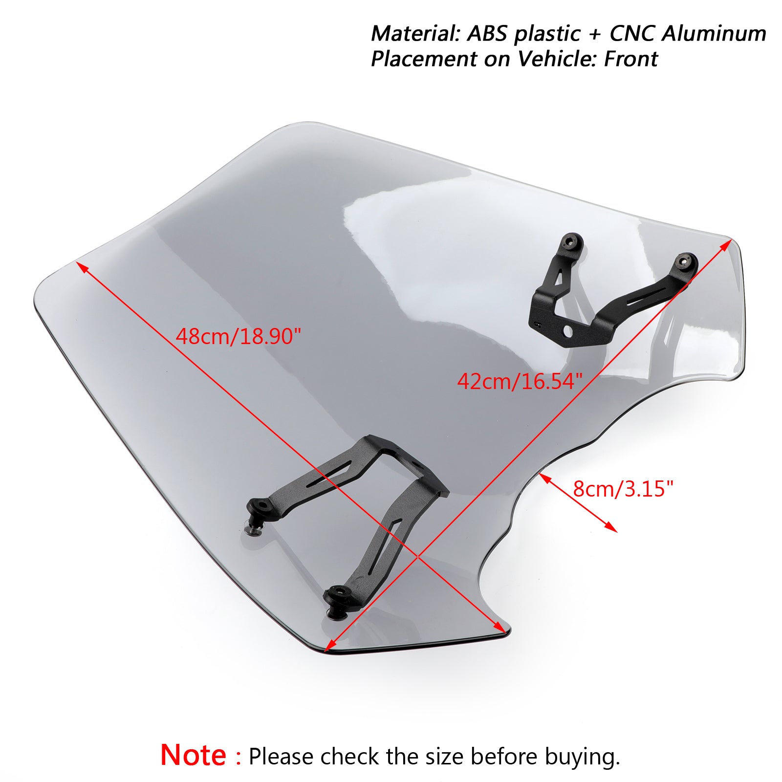 Windscreen Windshield Screen w/Bracket Fit For Kawasaki Vulcan S 650 2015-2020 Gray