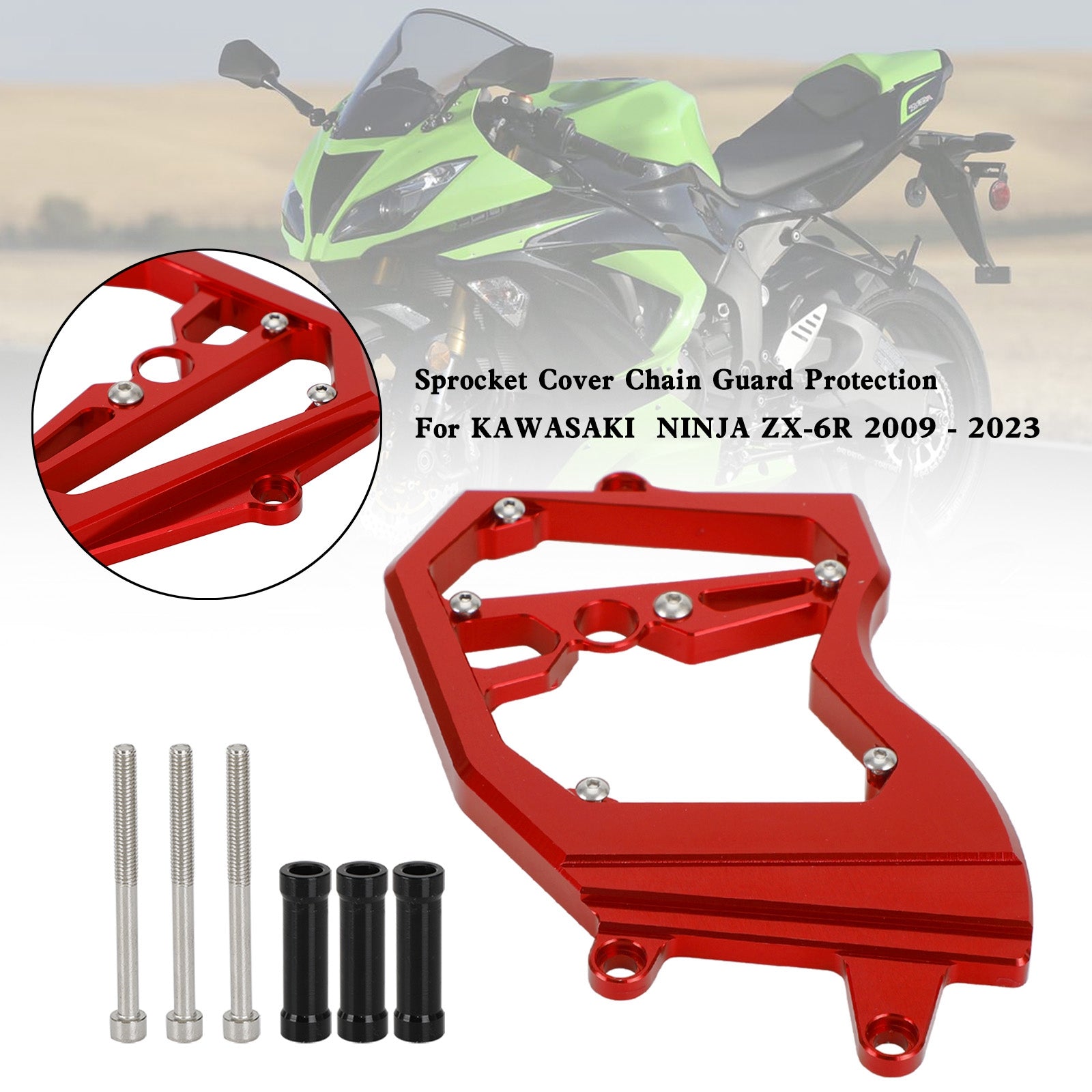 Front Sprocket Cover Chain Guard For KAWASAKI Ninja ZX-6R ZX6R 2009-2023